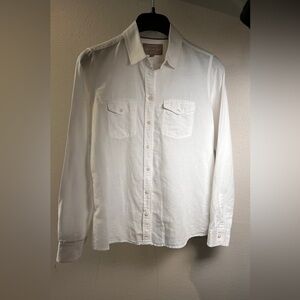 Banana Republic Classic White Cotton Linen Shirt